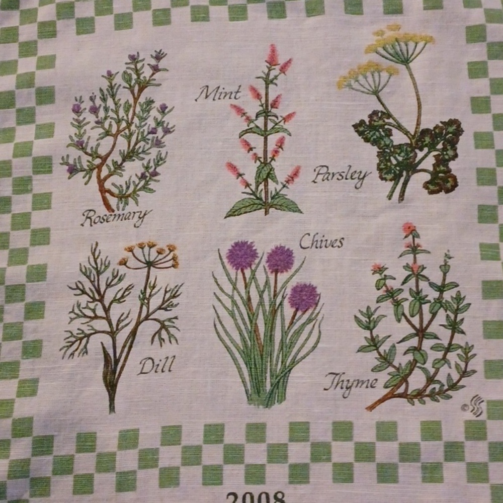 2008 kitchen towel herbal vintage kitchen Linens - Picture 2 of 3